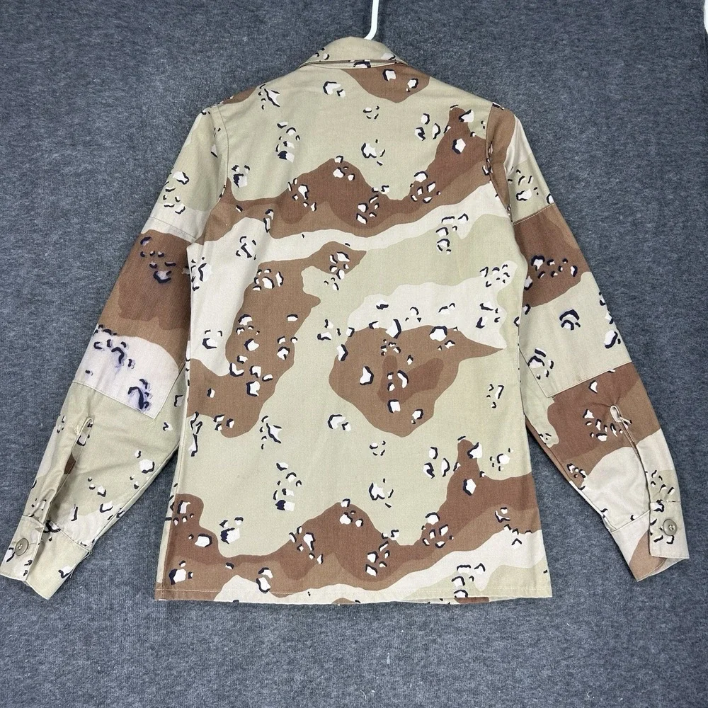Vintage US Military Desert Chocolate Chip Camo Utility Shirt Mens S‎ Made in USA